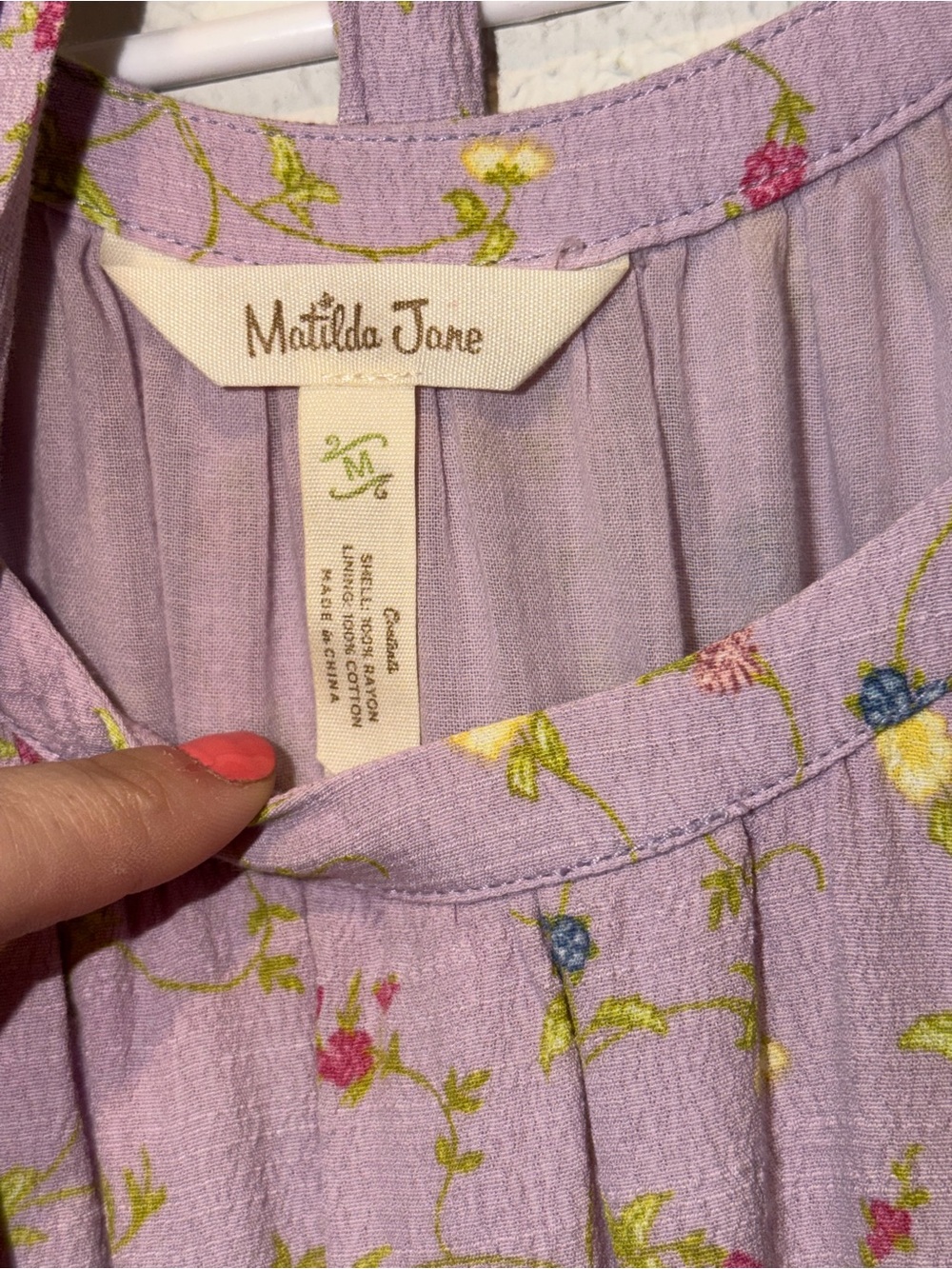 Matilda Jane Lavender Floral Sundress with Pink and Yellow Blooms - Picture 3 of 4